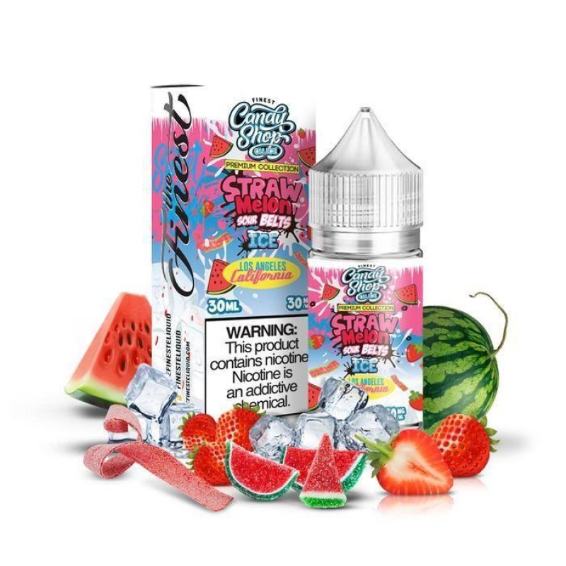 Straw Melon Sour Belts Menthol by Finest SaltNic 3...