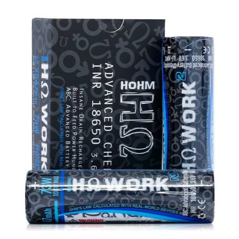 Hohm Tech Hohm Work 18650 Battery | 2547mAh | 25.3A | 2-Pack