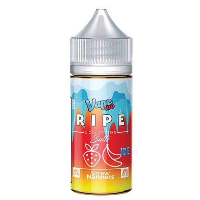 Straw Nanners On ICE by Vape 100 Ripe Collection Salts 30ml